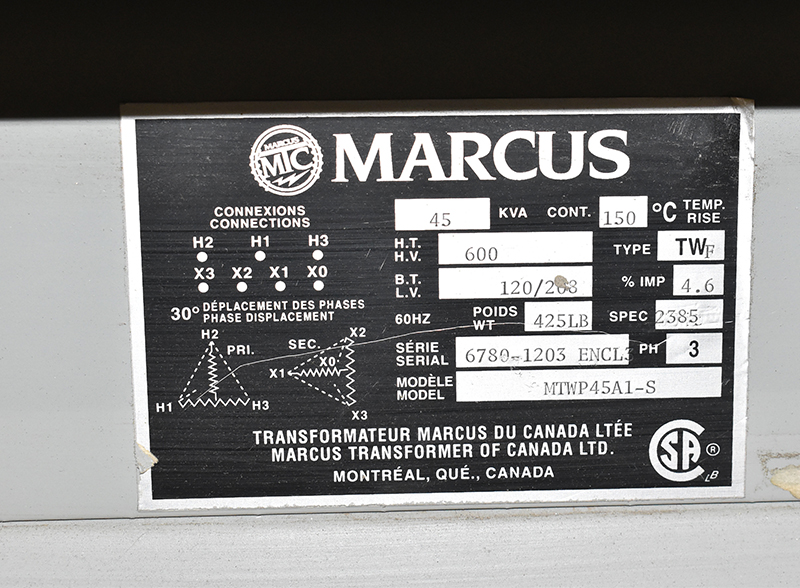 MARCUS 45 KVA transformer